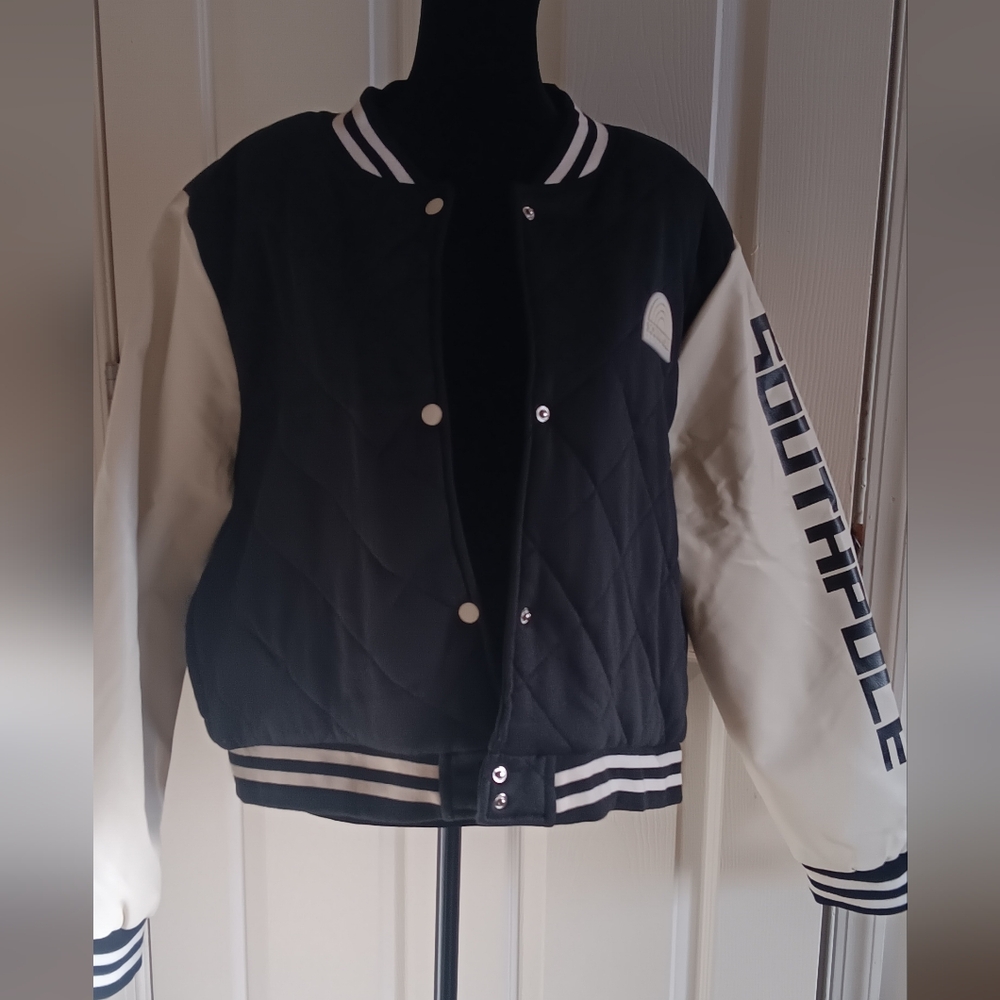 Black and Cream Southpole Varsity Jacket Women's Size 2X New With Tags